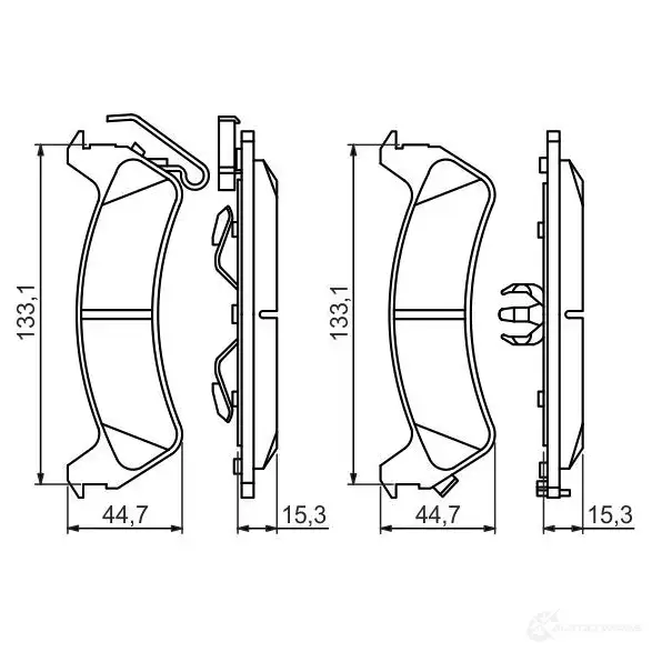 Тормозные колодки, комплект BOSCH BP1256 0986494348 245 06 342335