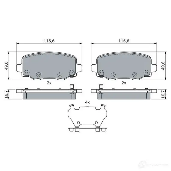 Тормозные колодки, комплект BOSCH 1437921840 0986424961 TZZWZ 6