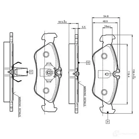 Тормозные колодки, комплект BOSCH D1006 7909 D1006 7909 0986tb2032 6013970 изображение 0