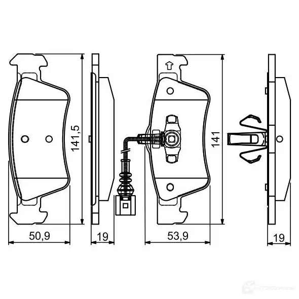 Тормозные колодки, комплект BOSCH 0986495115 BP1545 342681 24367 изображение 0