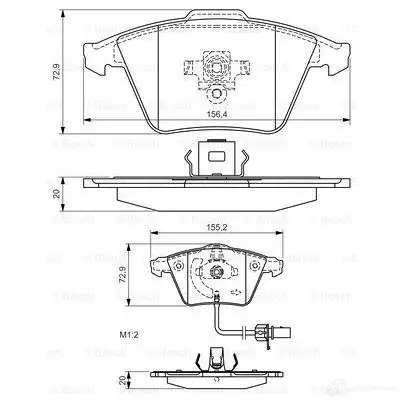 Тормозные колодки, комплект BOSCH 0986494271 BP1182 342258 23762 изображение 0