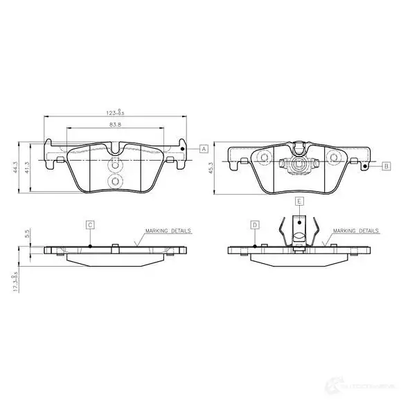 Тормозные колодки, комплект BOSCH 6016970 A1T J63A 0986tb3144 4047025015165 изображение 0