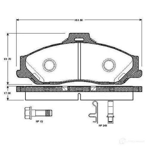 Тормозные колодки, комплект BOSCH 4047023035844 0986tb2361 6014240 UDBK E изображение 0