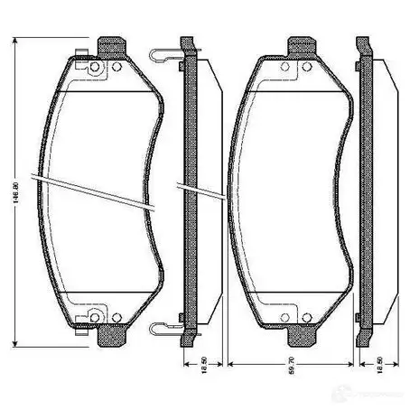 Тормозные колодки, комплект BOSCH SPCD4L H 6016846 4047024114661 0986tb2826