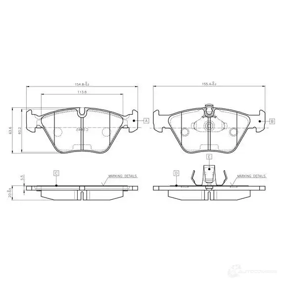 Тормозные колодки, комплект BOSCH 6016116 D 947 7592 0986tb2598 D 947 7592