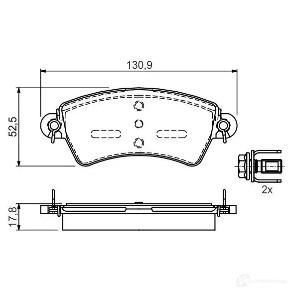 Тормозные колодки, комплект BOSCH 23396 0986424529 23 396 336262