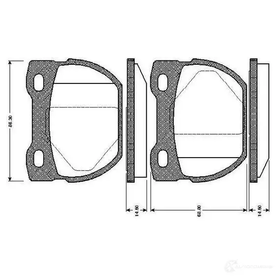 Тормозные колодки, комплект BOSCH 0986tb2280 4047023034991 K 57A71 6014336