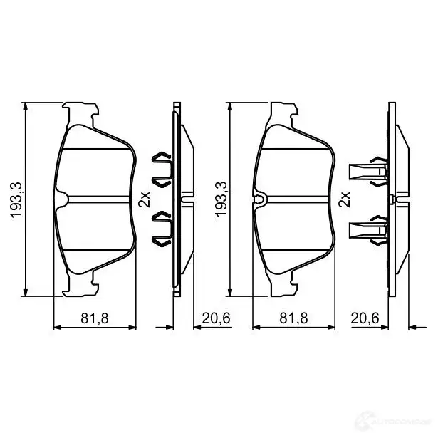 Тормозные колодки, комплект BOSCH 24176 BP2049 0986494875 1193484342 изображение 7