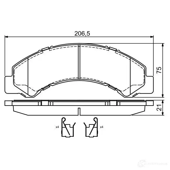 Тормозные колодки, комплект BOSCH 0986494677 342551 BP1672 25800
