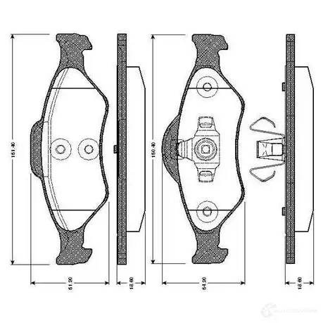 Тормозные колодки, комплект BOSCH 6016926 D 1460 8660 0986tb2374 D 1460 8660