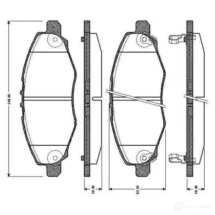 Тормозные колодки, комплект BOSCH 4047024257344 1JCJ2 1 6016532 0986tb2943