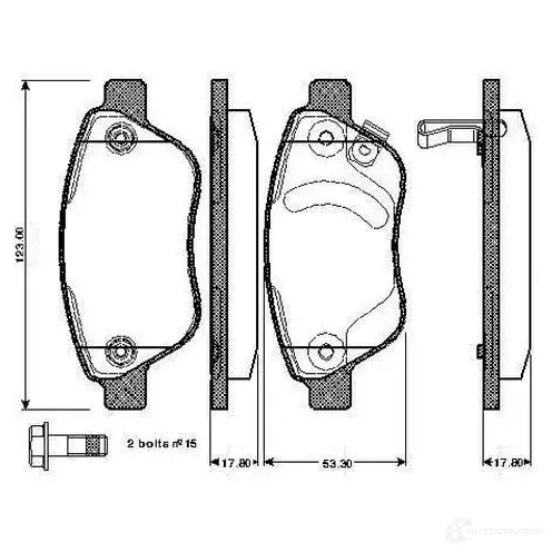 Тормозные колодки, комплект BOSCH E9 90R - 01108/461 0986tb2960 6016920 3WUUTS изображение 0