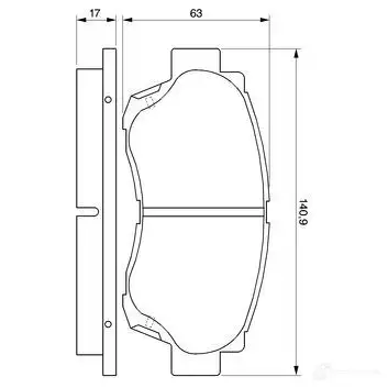 Тормозные колодки, комплект BOSCH 21 791 336127 0986424232 7357D476;7357D697;7357D718;7615D744