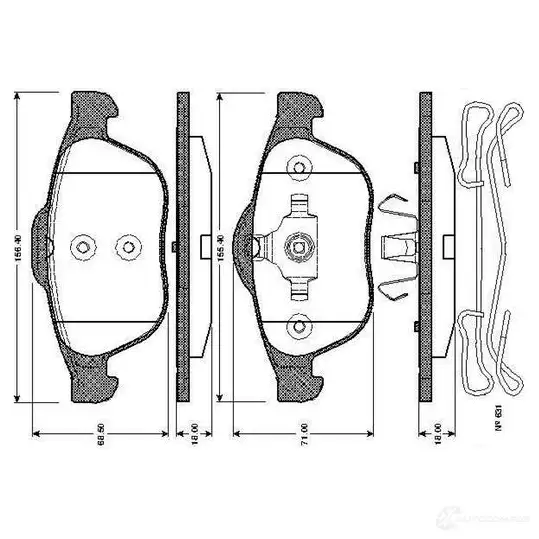 Тормозные колодки, комплект BOSCH 6016950 0986tb2831 E1 90R - 01249/584 WVA 23245