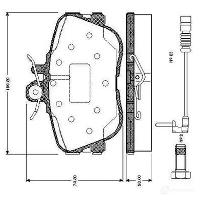 Тормозные колодки, комплект BOSCH 6015256 D 645 7523 0986tb2024 D 645 7523