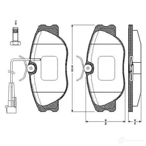 Тормозные колодки, комплект BOSCH 4E1U2 EA 1197986155 4047023033864 0986tb2167