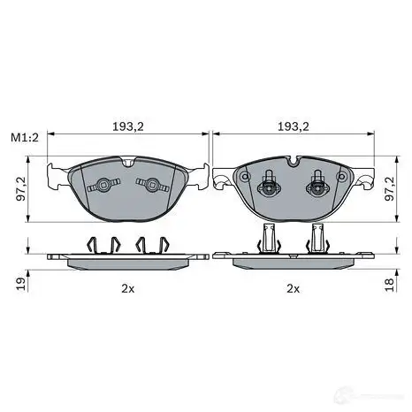 Тормозные колодки, комплект BOSCH 0986494955 1437243486 RT7R3 7F изображение 0