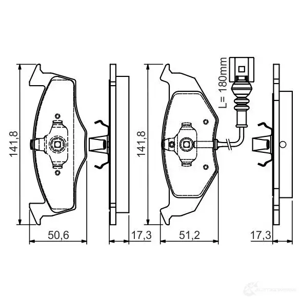 Тормозные колодки, комплект BOSCH BP434 342600 23752 0986495021