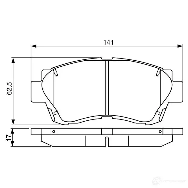 Тормозные колодки, комплект BOSCH BP1630 E9 90R-02A1080/1524 0986495341 342832
