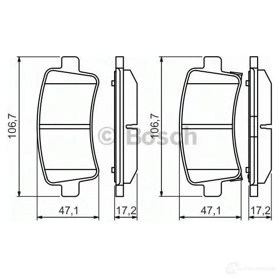 Тормозные колодки, комплект BOSCH 342460 0986494494 BP1423 24421 изображение 4