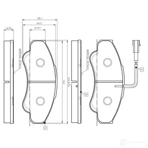 Тормозные колодки, комплект BOSCH E9 90R - 01108/524 WVA 23919 0986tb2431 6014282
