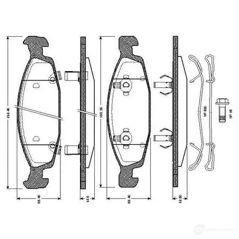 Тормозные колодки, комплект BOSCH 1197986203 0986tb2365 U1QX RF 4047023035882 изображение 0