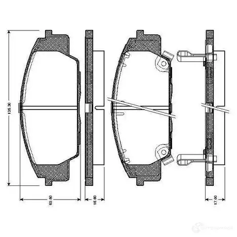 Тормозные колодки, комплект BOSCH 4047023035875 E09O 2 6016522 0986tb2364