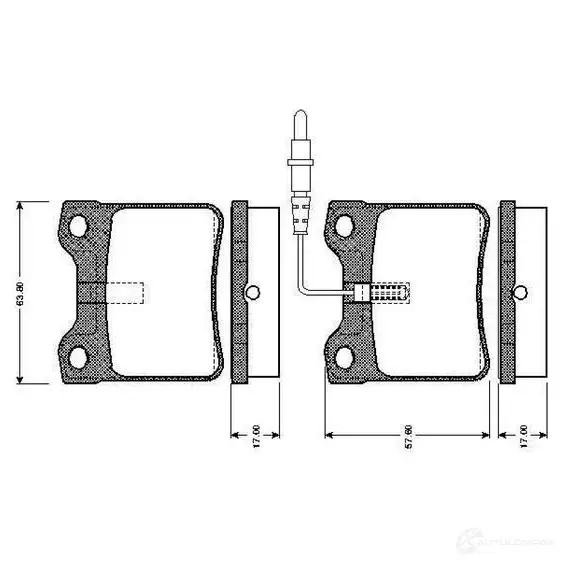 Тормозные колодки, комплект BOSCH YU2 3D1 0986tb2177 6016092 4047023033963