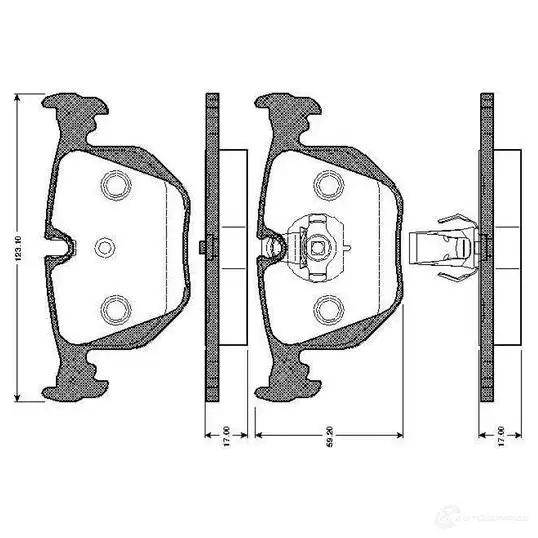 Тормозные колодки, комплект BOSCH 6016112 SYPZ WK0 0986tb2205 4047023034243