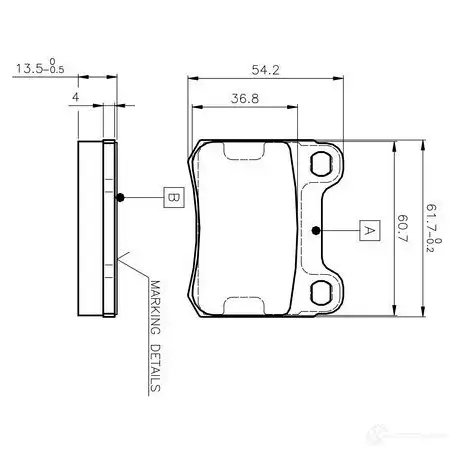 Тормозные колодки, комплект BOSCH E1 90R - 01250/542 0986tb2007 WVA 20687 6015454