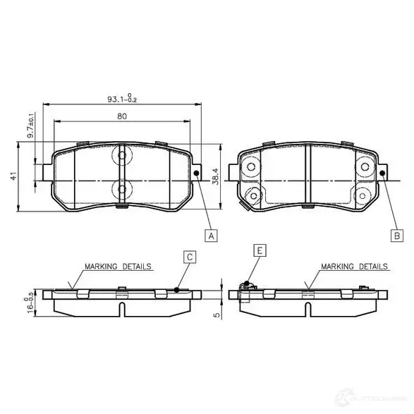 Тормозные колодки, комплект BOSCH 1193496802 D1157 8267 0986tb2975 D1157 8267