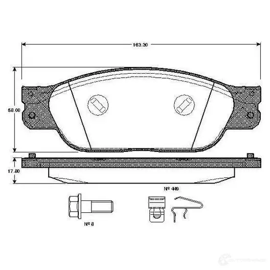 Тормозные колодки, комплект BOSCH 1193496479 0986tb2362 D 805 7676 D 805 7676 изображение 0