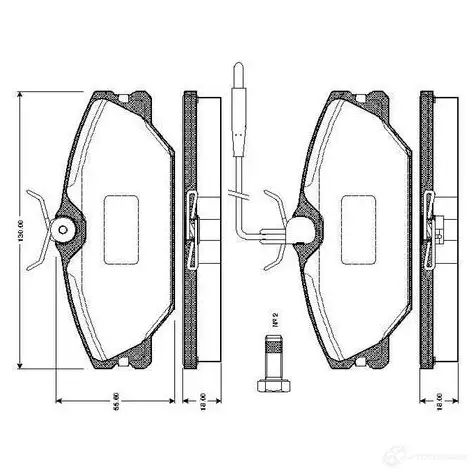 Тормозные колодки, комплект BOSCH D1145 8255 D1145 8255 6015350 0986tb2010