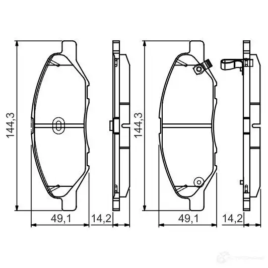 Тормозные колодки, комплект BOSCH 0986495133 342696 BP1564 24682