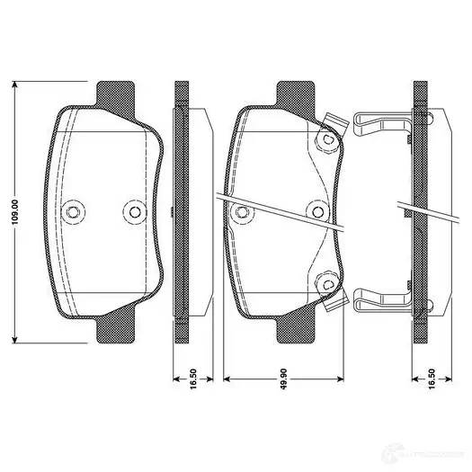 Тормозные колодки, комплект BOSCH E9 90R - 01119/2680 0986tb3096 1UDWTH5 6016614