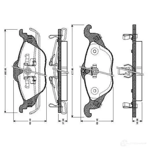 Тормозные колодки, комплект BOSCH 1193496054 0986tb2044 WVA 23063 E9 90R - 01706/007 изображение 0