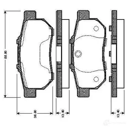 Тормозные колодки, комплект BOSCH D 564 7443 6015312 0986tb2121 D 564 7443 изображение 0