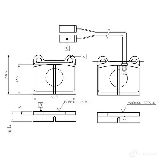 Тормозные колодки, комплект BOSCH KMGS T6J 4047024112025 0986tb2471 1207236063 изображение 0