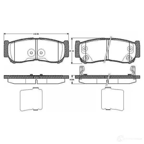 Тормозные колодки, комплект BOSCH 24490 0986tb2978 6016406 E9 90R - 01119/1454