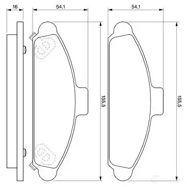 Тормозные колодки, комплект BOSCH 336161 0986424330 7446D566 21 529