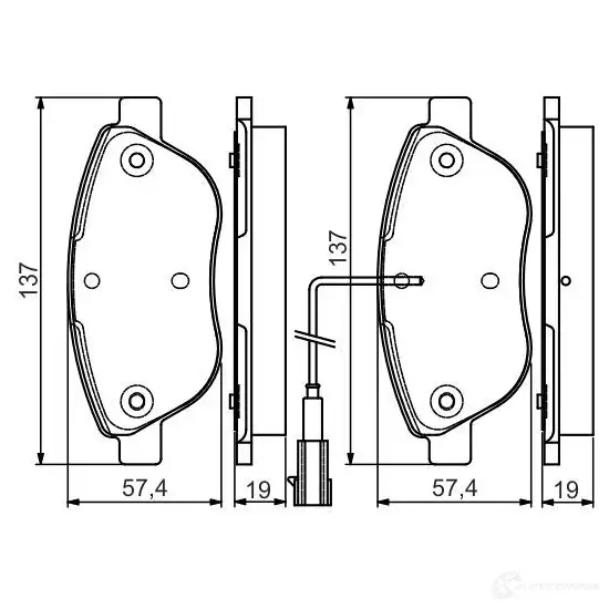 Тормозные колодки, комплект BOSCH BP1512 342653 23708 0986495086