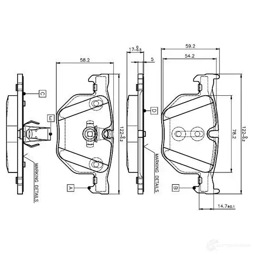 Тормозные колодки, комплект BOSCH D1042 7427 6014276 0986tb2207 D1042 7427 изображение 0