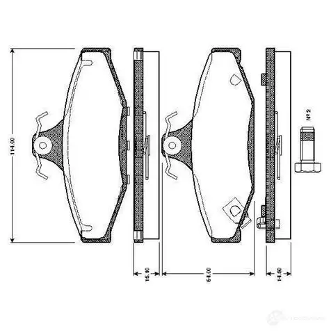 Тормозные колодки, комплект BOSCH 0986tb2187 6014138 4047023034069 2 UYY3GD