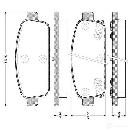Тормозные колодки, комплект BOSCH 7J6MOU8 6016946 E9 90R - 01119/2806 0986tb3105