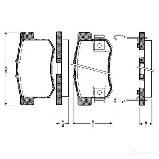 Тормозные колодки, комплект BOSCH 0986tb2182 4047023034014 6016568 GG Q9C