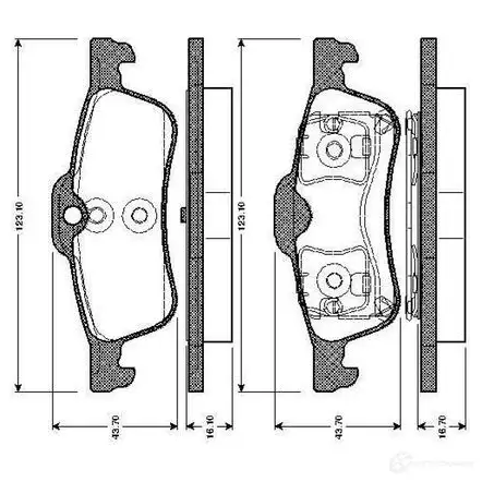 Тормозные колодки, комплект BOSCH 0986tb2838 4047024114791 N G3ZB 6016264