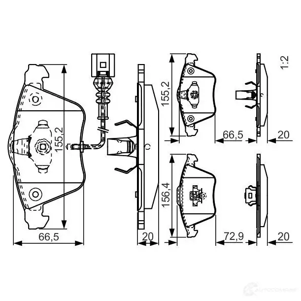 Тормозные колодки, комплект BOSCH 23762 0986tb3196 E9 90R - 01108/708 1193496991
