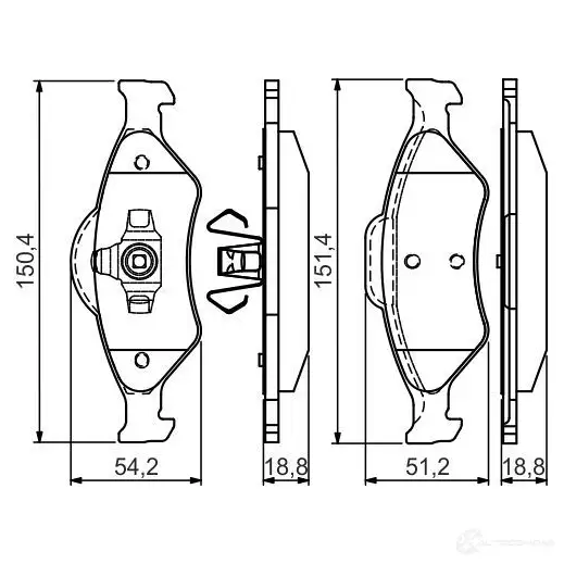 Тормозные колодки, комплект BOSCH 23200 342599 BP362 0986495019