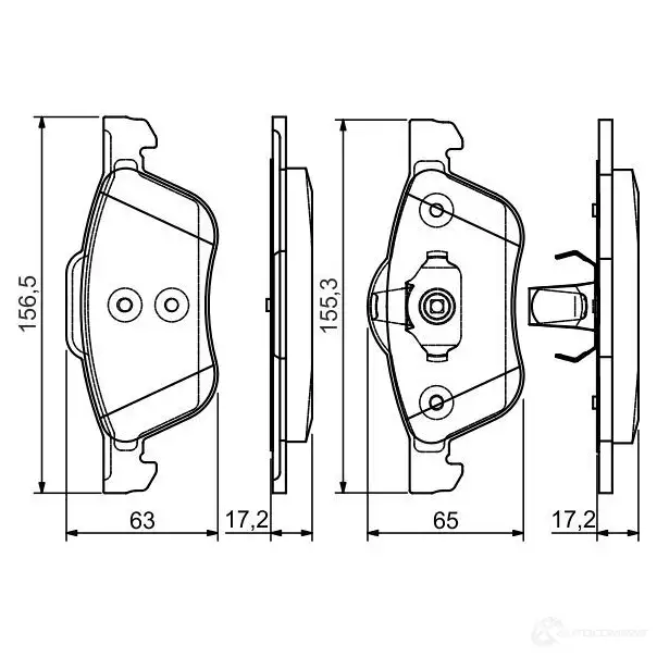 Тормозные колодки, комплект BOSCH 0986495118 BP1508 342684 23159 изображение 0
