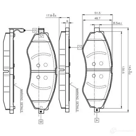 Тормозные колодки, комплект BOSCH SNYA U 1197983629 4047023035387 0986tb2319